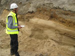 a) Subglacial channel sand unit at Boyne Quarry (c) Jon Merritt